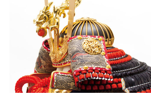 広島　厳島社所蔵　重要文化財　黒韋威肩紅の大鎧模写　三分之一　鎧飾り