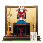 五月人形　広島　厳島神社所蔵 　国宝模写浅葱綾威鎧飾りＮｏ３２１-Ｅ